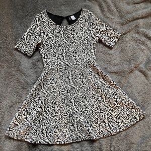 H&M Divided Roses Skater Dress EUC